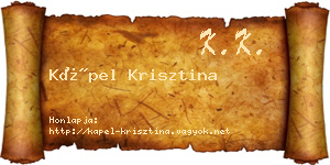 Kápel Krisztina névjegykártya
