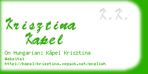 krisztina kapel business card